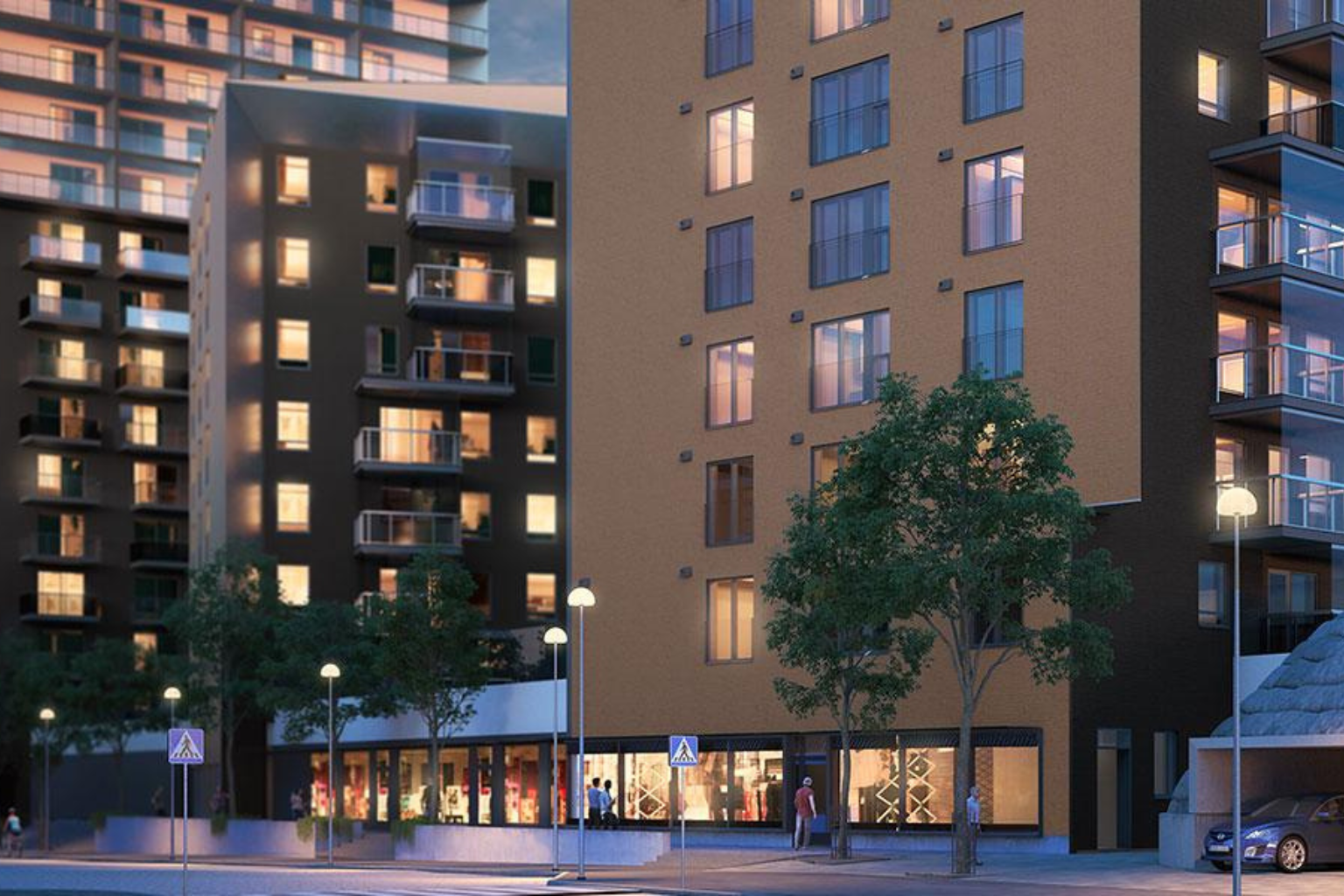 Oulun Arte 1 apartment building in Oulu city center featuring Metec smart building systems