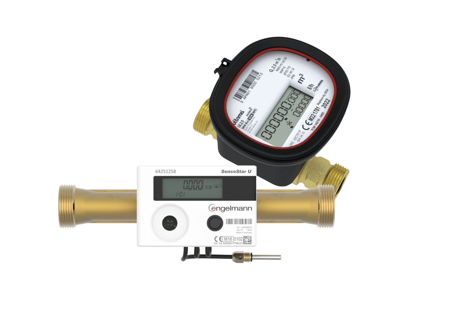 Collection of Metec smart water, electricity, and heating energy meters for property management